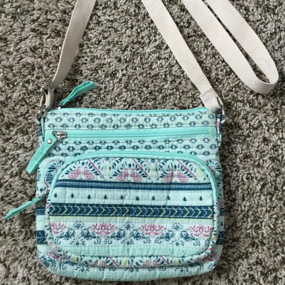 Teal Patterned Side Purse